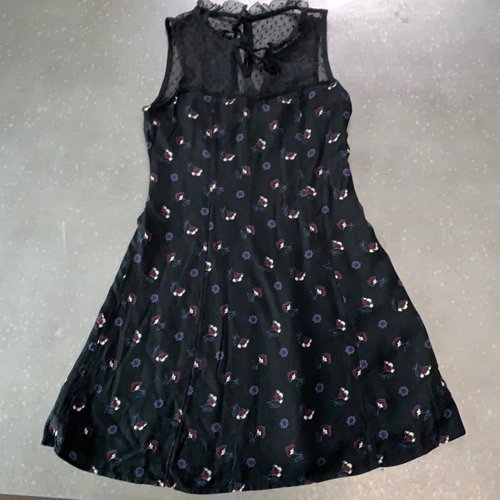 Floral print black dress from Hollister XS